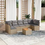  8-dijelni set vrtnih sofa od poliratana s jastucima bež | shoptok.hr