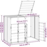 vidaXL spremište za 2 kanta za otpad antracit 144x81x113 cm čelično | shoptok.hr