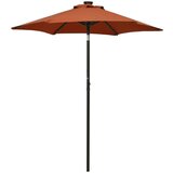 The Living Store Senčnik z LED lučkami terakota 200x211 cm aluminij - Senčnik, (21749857) | Shoptok.si