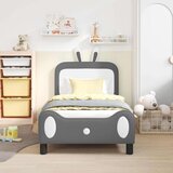  Otroški posteljni okvir z vznožjem Svetlo siva 80 x 160 cm PU, (5000104739) | Shoptok.si