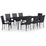  9-dijelni vrtni blagovaonski set crni | shoptok.hr