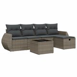  6-dijelni set vrtnih sofa od poliratana s jastucima sivi | shoptok.hr