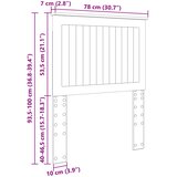  Uzglavlje s uzglavljem Sjajno bijelo 75 cm Konstruirano drvo | shoptok.hr