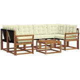  Set vanjskih sofa 7 kom. Prirodna i krem | shoptok.hr
