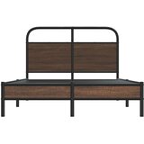 vidaXL Posteljni okvir brez vzmetnice 120x190 cm rjav hrast inž. les | Shoptok.si