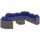 Maison Chic Seti vrtnega pohištva - Vrtna garnitura - Vrtni pohištvo set 10-delna z blazinami siv poli ratan, (21812003) | Shoptok.si