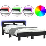  Okvir kreveta s uzglavljem i LED crni 120 x 200 cm | shoptok.hr