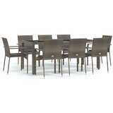  9-dijelni vrtni blagovaonski set sivi od poliratana | shoptok.hr