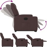 vidaXL Električni naslonjač na podizanje od tkanine tamnosmeđi | shoptok.hr