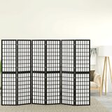  Zložljiv 6-delni paravan japonski stil 240x170 cm črne barve Cene