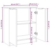  Komode 2 kom bijele 60 x 30 x 70 cm od konstruiranog drva | shoptok.hr