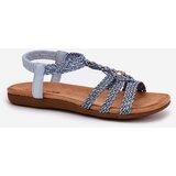 ARTIKER Women's Flat Sandals With Woven Straps Blue | Shoptok.si
