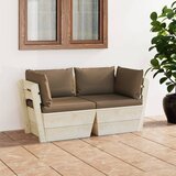 Maison Chic Vrtni kavč - Zunanji kavč dvosed iz palet z blazinami smrekovina, (22042053) | Shoptok.si