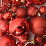  Set božićnih kuglica od 111 komada crveni od polistirena | shoptok.hr