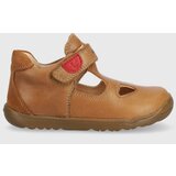 Geox Otroški usnjeni sandali rjava barva | Shoptok.si