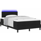  Krevet s opruga kutije s LED trakama Crna 120 x 200 cm tkanina | Shoptok.si