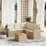  6-dijelni set vrtnih sofa s jastucima bež od poliratana | shoptok.hr