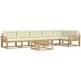  Set vanjskih sofa 7 kom. Bijela i krem Poliester | shoptok.hr
