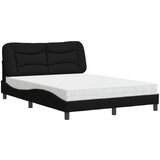 The Living Store Postelja z vzmetnico črna 140x200 cm blago - Postelja, (21611353) | Shoptok.si
