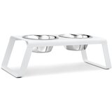MiaCara Metalni set posuda s postoljem za pse Desco White L – Cijene