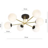  Luster na šipci MAGNUM 6xE14/10W/230V bela/zlatna/crna | Eponuda.com