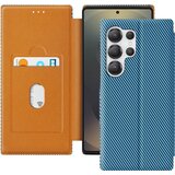 AVIZAR Ohišje za Samsung S25 Ultra iz ogljikovih vlaken z nosilcem proti RFID in videoposnetkom, Modra, (5000011988) | Shoptok.si