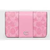 Coach Usnjena denarnica ženski, roza barva