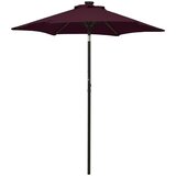 vidaXL Senčnik z LED lučkami bordo rdeč 200x211 cm aluminij | Shoptok.si