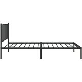 Metalni Kovinski posteljni okvir z vzglavjem črn 107x203 cm, (20739483) | Shoptok.si