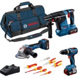 Bosch Akumulatorski set GSB 18V-65 + GWS 18V-11 + GBH 18V-24 C + 3 x GBA 18V 5,0Ah + VDE set ručnog alata + torba 0615A5007H | Eponuda.com