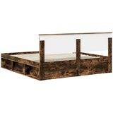  Konstrukcija postelje z vzglavjem Dimljeni oreh 200 x 200 cm, (5000121038) | Shoptok.si