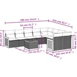 vidaXL 10-dijelni set vrtnih sofa s jastucima crni od poliratana | shoptok.hr