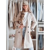 DStreet Płaszcz damski długi z paskiem SLIMFOTA biały | shoptok.hr