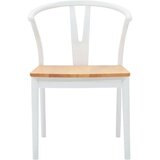  Stolac za blagovanje 2 pcs Bjela i prirodna Čvrsto drvo od gume | shoptok.hr