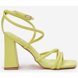 Boto Women Sandals On Heel With Straps Lime Ciarilora | ePonuda.com