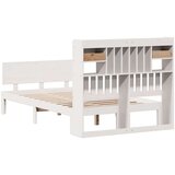 vidaXL Knjižna postelja brez vzmetnice bela 135x190 cm trdna borovina | Shoptok.si