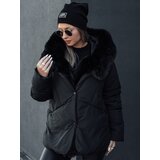 DStreet Kurtka damska zimowa LUNAVI pikowana z futerkiem czarna | shoptok.hr