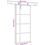  Klizna vrata s priborom crna 90 x 205 cm od ESG stakla | shoptok.hr