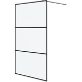 Pregrada za tuš crna 115 x 195 cm s mutnim staklom ESG | shoptok.hr