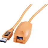 USB kabel USB 3.2 gen. 1 (USB 3.0) USB-A vtič\, USB-A vtičnica 5.00 m oranžna CU3017, (20416696)