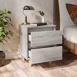  Noćni ormarić s masivnim nogama boja hrasta sonome 40x35x50 cm | shoptok.hr