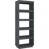 vidaXL knjižna omara za razdelitev prostora siva 60x35x167 cm borovina | Shoptok.si
