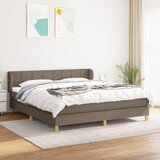 The Living Store Box spring postelja z vzmetnico taupe 180x200 cm blago - Box Spring Postelja, (21437675) | Shoptok.si