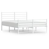  Metalni okvir kreveta uzglavlje i podnožje bijeli 120x200 cm | shoptok.hr