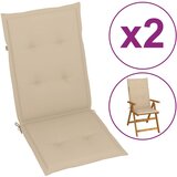 vidaXL jastuci za vrtne stolice 2 kom bež 120 x 50 x 3 cm Cijene