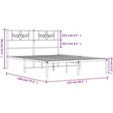  Metalni okvir za krevet s uzglavljem crni 120x190 cm | shoptok.hr
