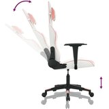  Masažni gaming stol Bela in roza umetno usnje | Shoptok.si