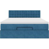 vidaXL otomanski krevet s madracem&led tamnoplavi 140x190cm baršunasti | shoptok.hr