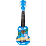ECO TOYS drvena ukulele za djecu, plava – 4 najlonske žice i trzalica | shoptok.hr