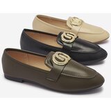 Resti Dark green women's moccasins with gold embellishment Uletta - Footwear | shoptok.hr